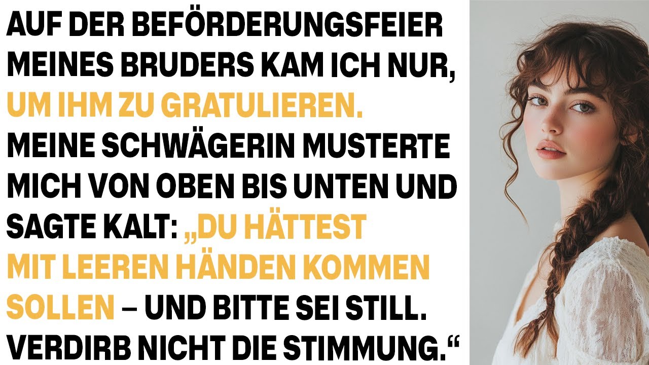 Auf der Beförderungsparty meines Bruders sahen sie auf mich herab – Minuten später kam Bestellung