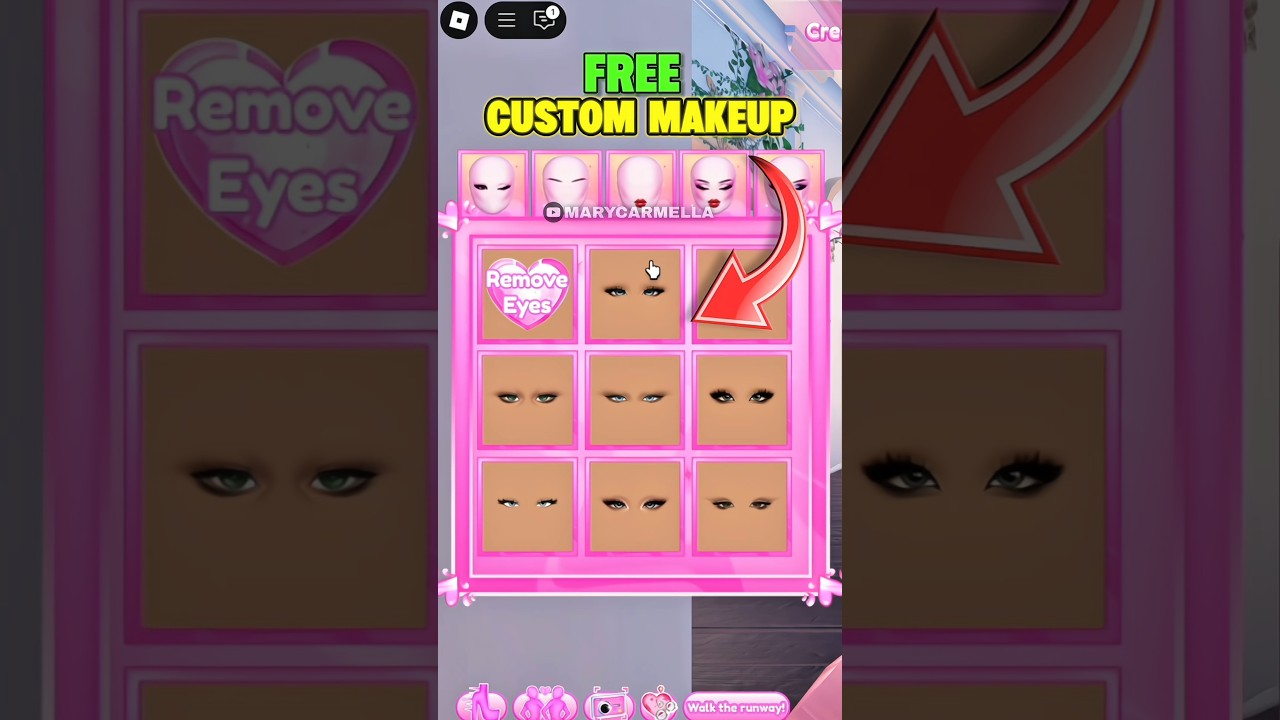 DRESS TO IMPRESS GET FREE CUSTOM MAKEUP #roblox #dresstoimpress #dti