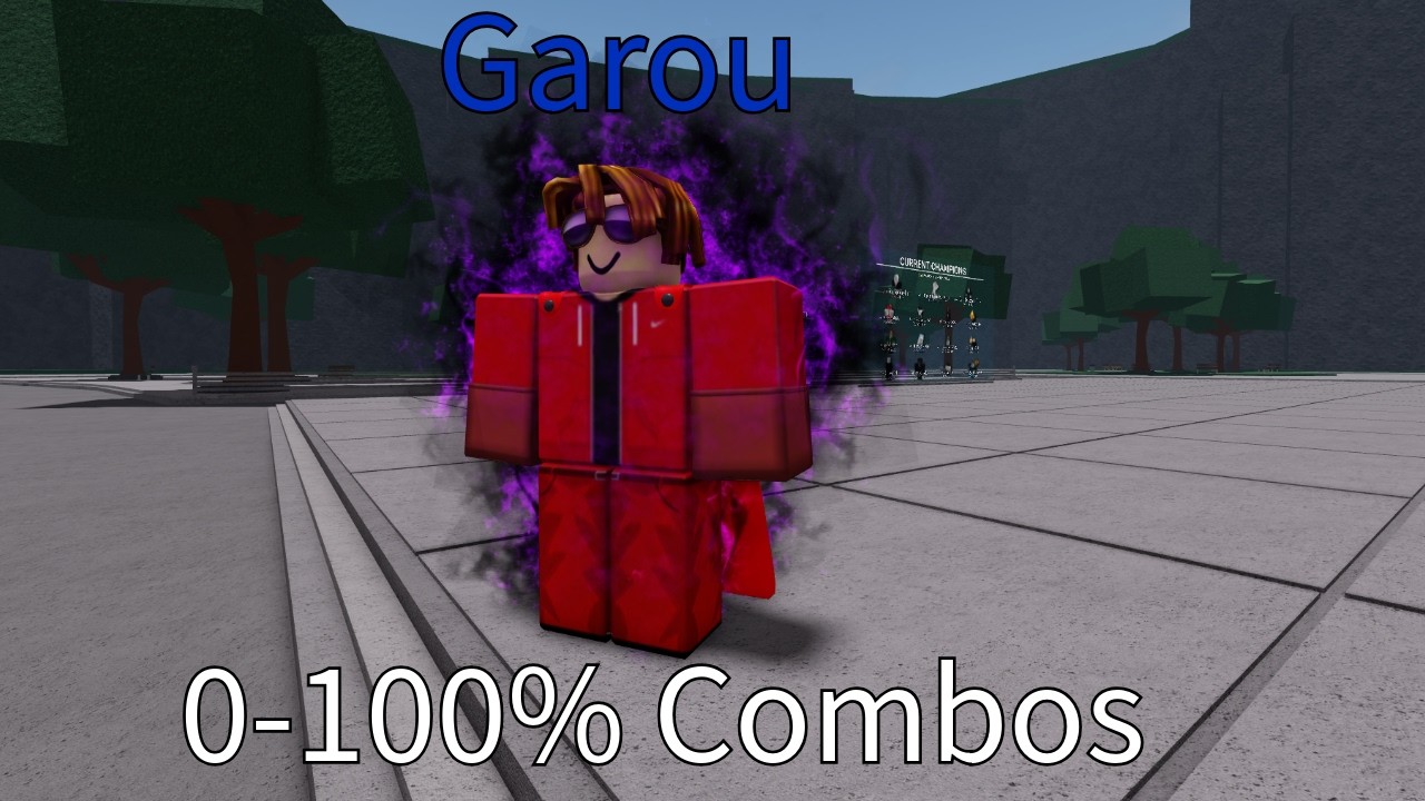 0–100% Garou combos on a public server in The Strongest Battlegrounds