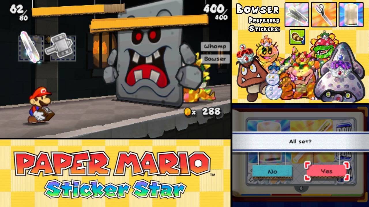 Paper Mario: Sticker Star - ALL Boss Battles