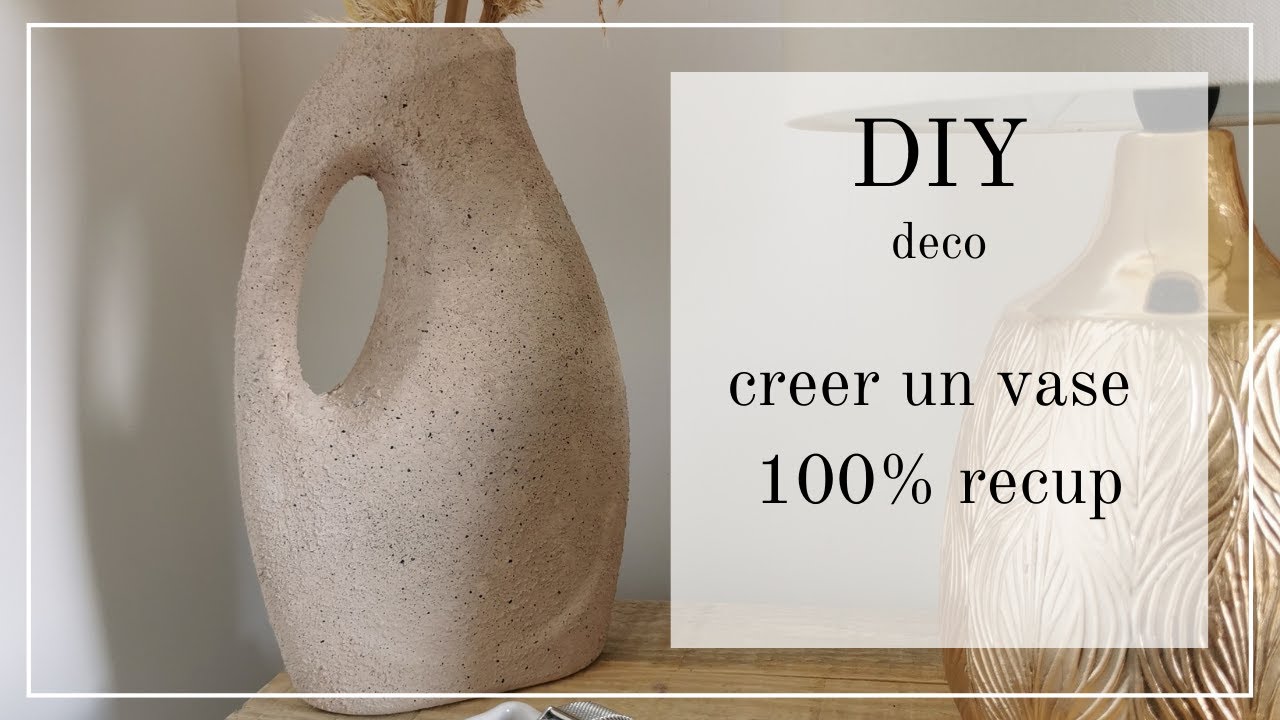 TUTO DIY VASE DECO 100 % RECUP  EFFET PIERRE