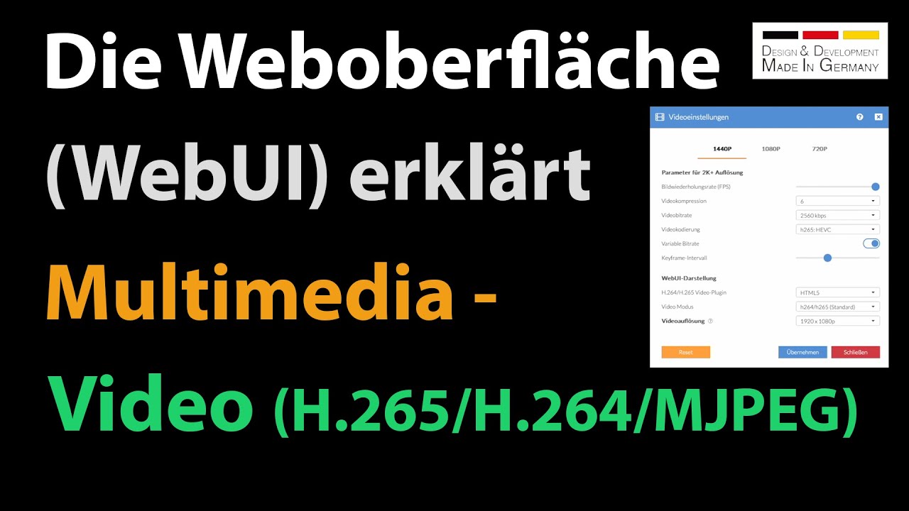 Multimedia - Video / Anleitung zur Weboberfläche einer INSTAR 2K+ / 4K Überwachungskamera