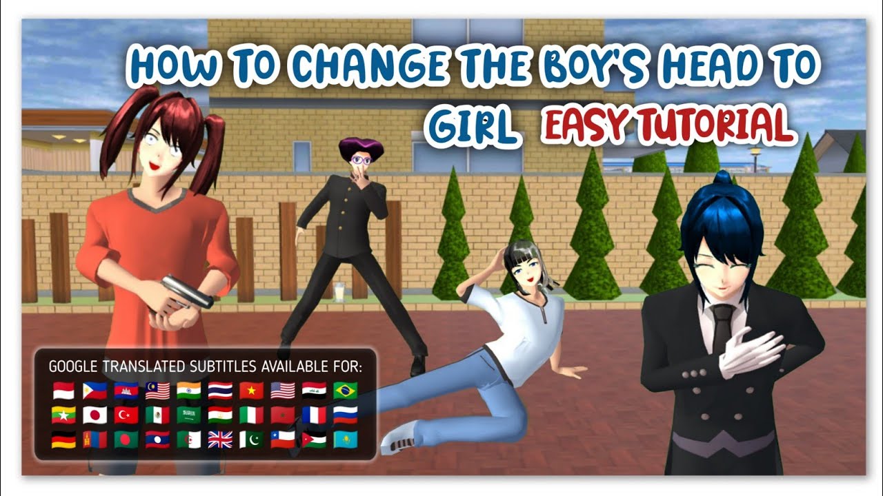 How to change the Boy's head to Girl | Easy Tutorial | Sakura School Simulator | Subtitles Available