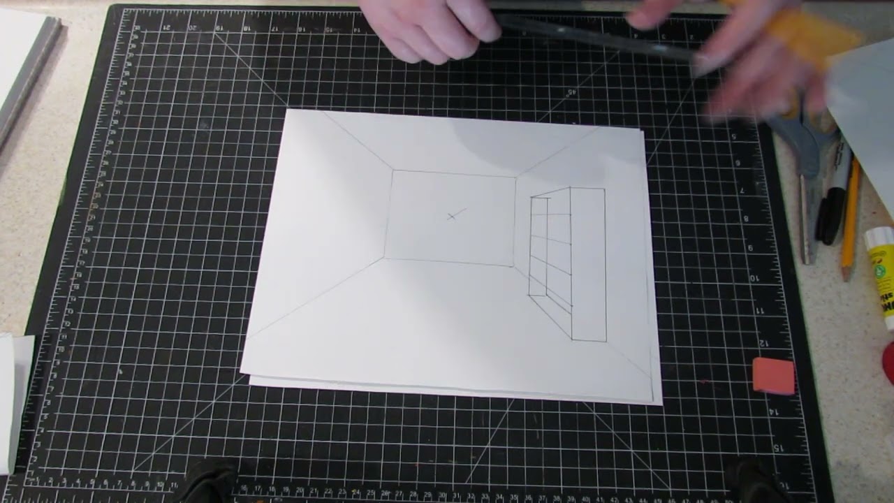 1 Point Perspective: How to Draw a Bookcase