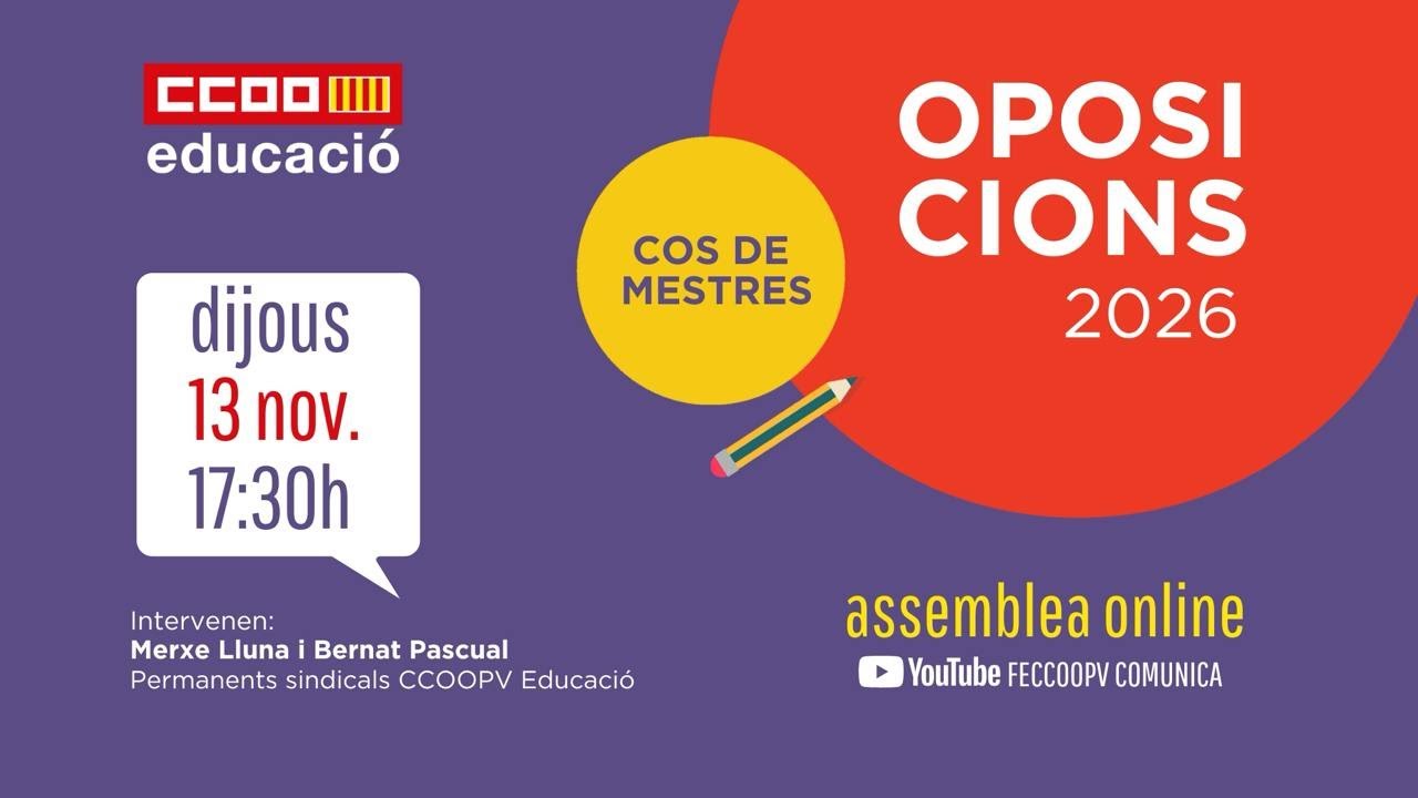 ASSEMBLEA INFORMATIVA OPOSICIONS  COS MESTRES