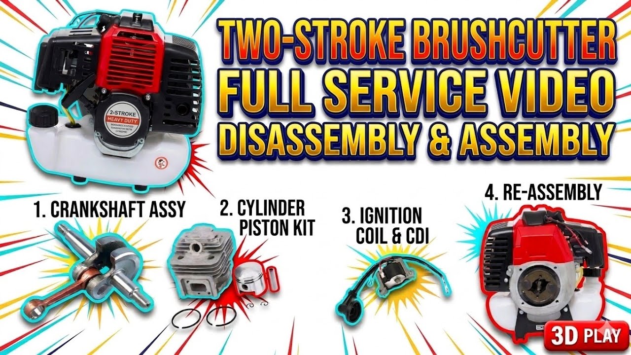 2 STROKE BRUSHCUTTER ENGINE REPAIR  DETAILED in தமிழ் #engine #spareparts #brushcutter #gardentool