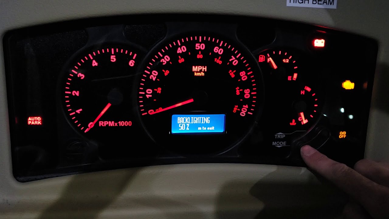 Как получить доступ к меню приборной панели Workhorse ACTIA Diagnostics