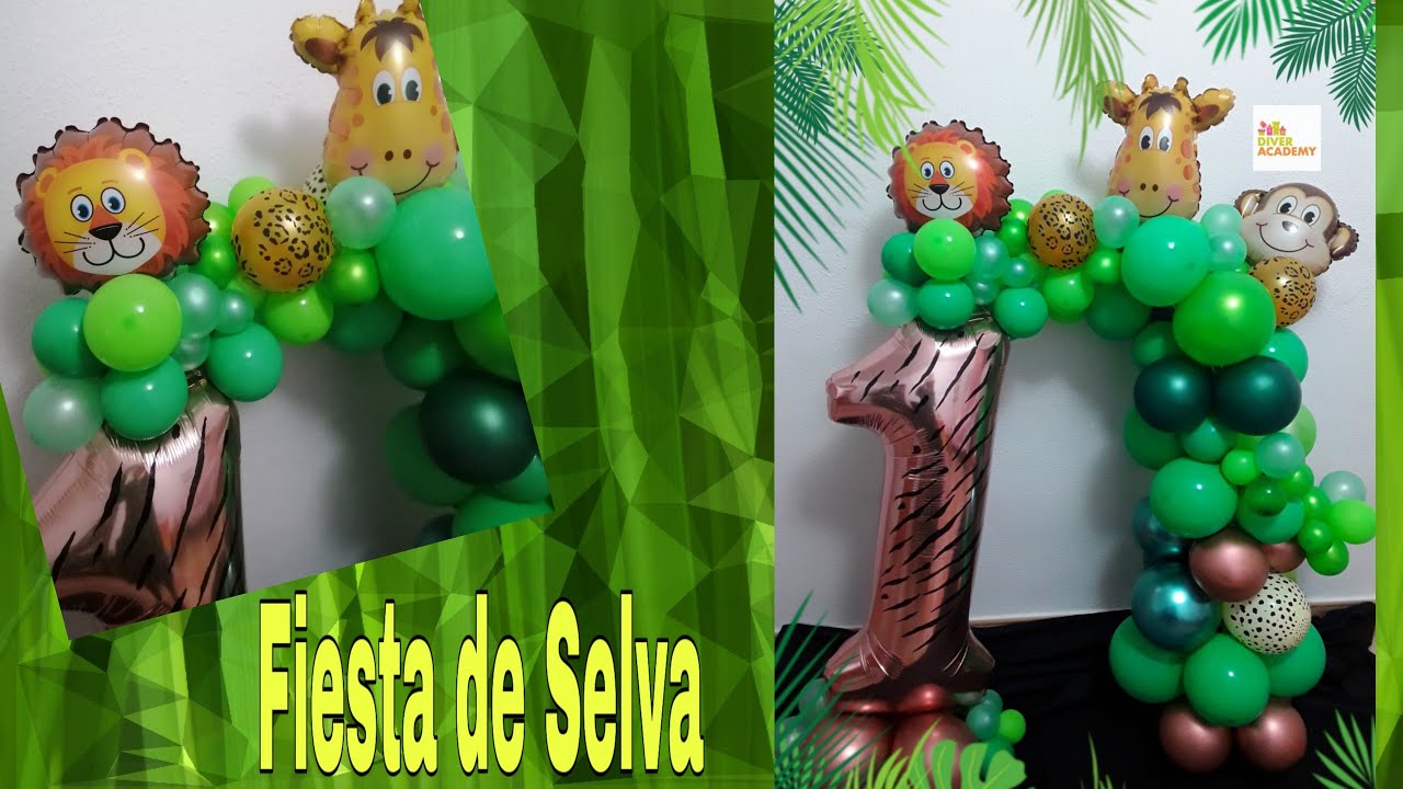 Como decorar fiesta de selva / Jungle decoration / Arco orgánico