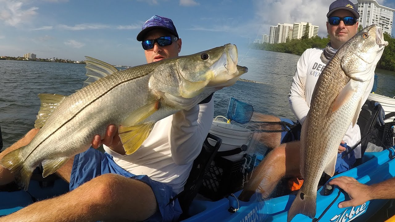 BIG Snook & Redfish South Florida - DEEP BLUE Kayak Fishing