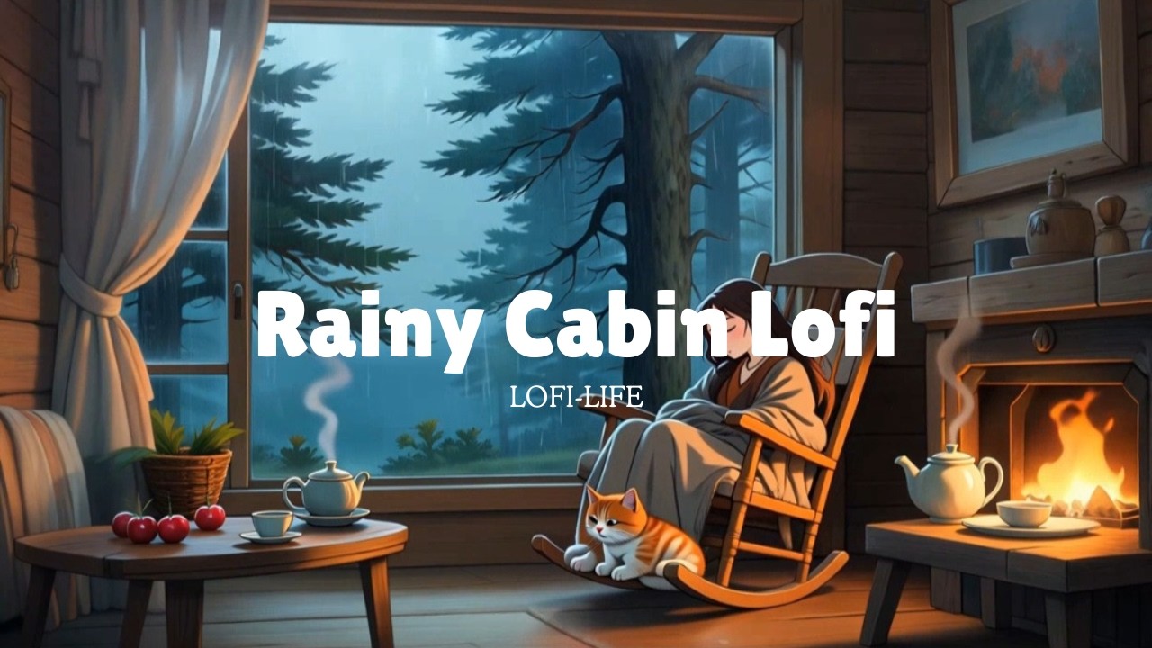 Rainy Cabin Lofi 🌧️ - Relaxing beats 🎶