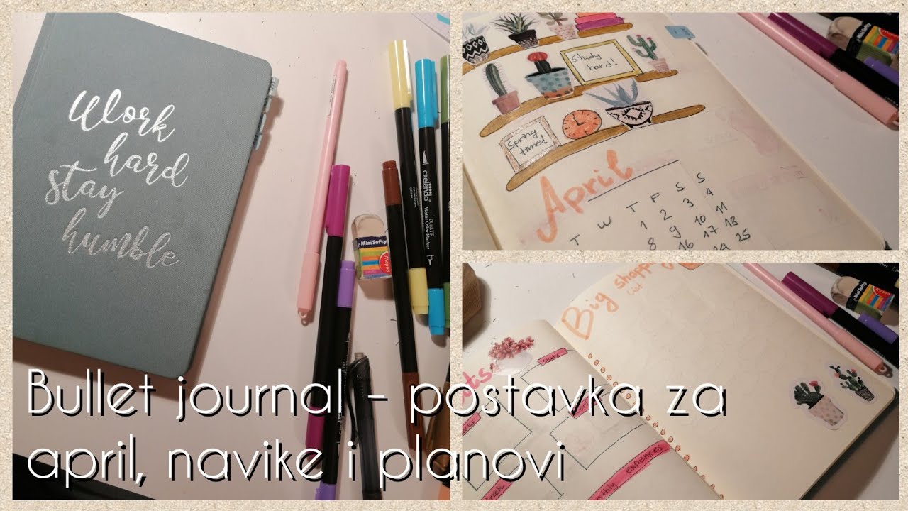 Bullet journal - postavka za april, navike i planovi l Tatjana Bela