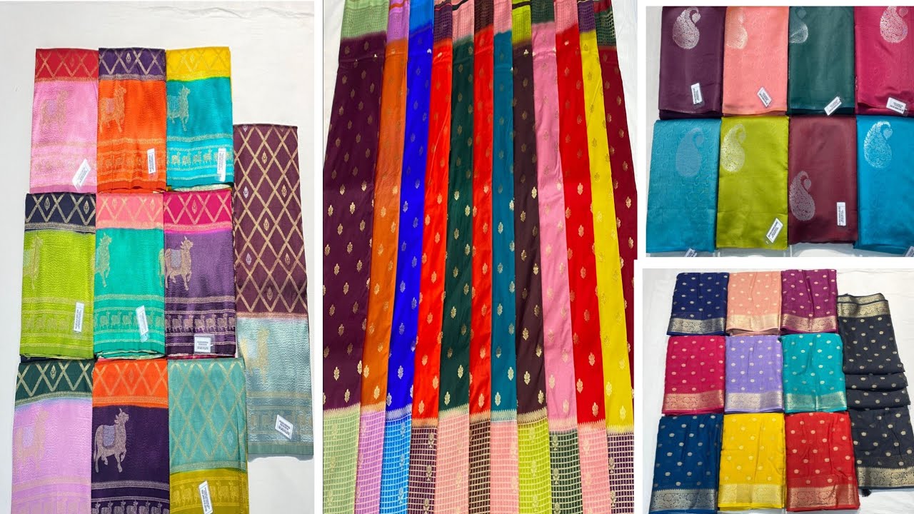 🦋🪷 Сари из крепа-жоржета премиум-качества / Сари из шелковой ткани 