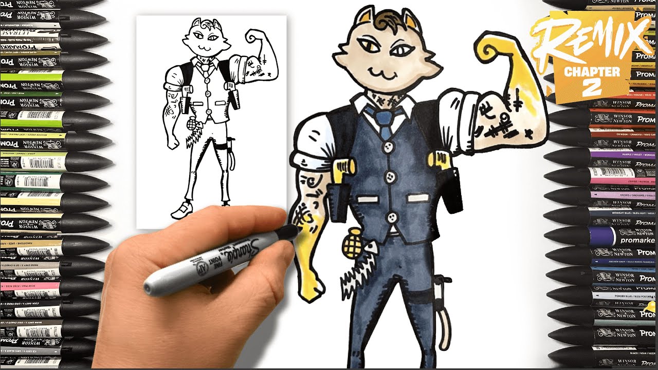 How To Draw Meowdas | Fortnite Remix | Step by Step Drawing Tutorial #drawing #art #howtodraw