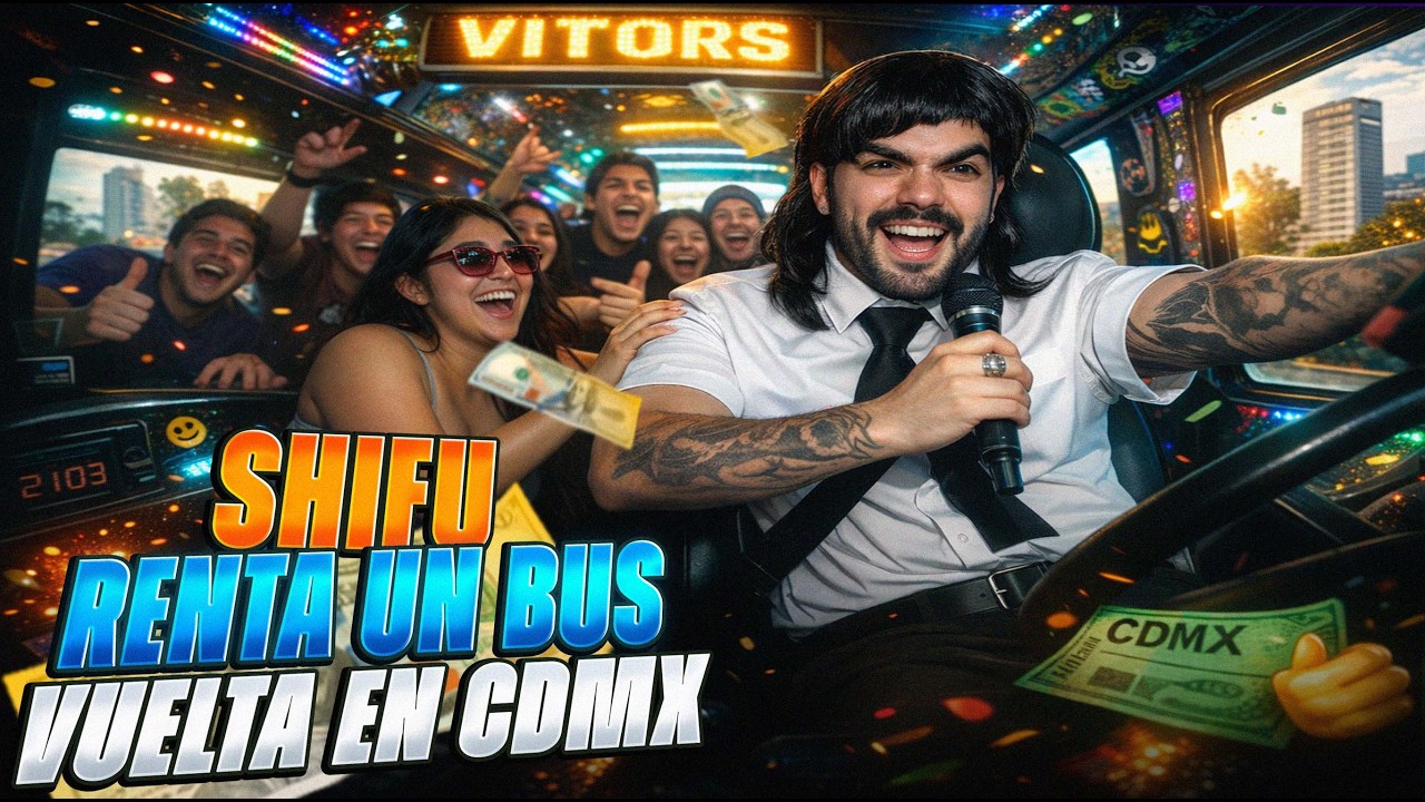 Me Disfracé de VÍTOR, Renté un BUS y Subí FANS en CDMX 😂🚌 | ADRIANO ZENDEJAS | MAESTRO SHIFU | SHIFU
