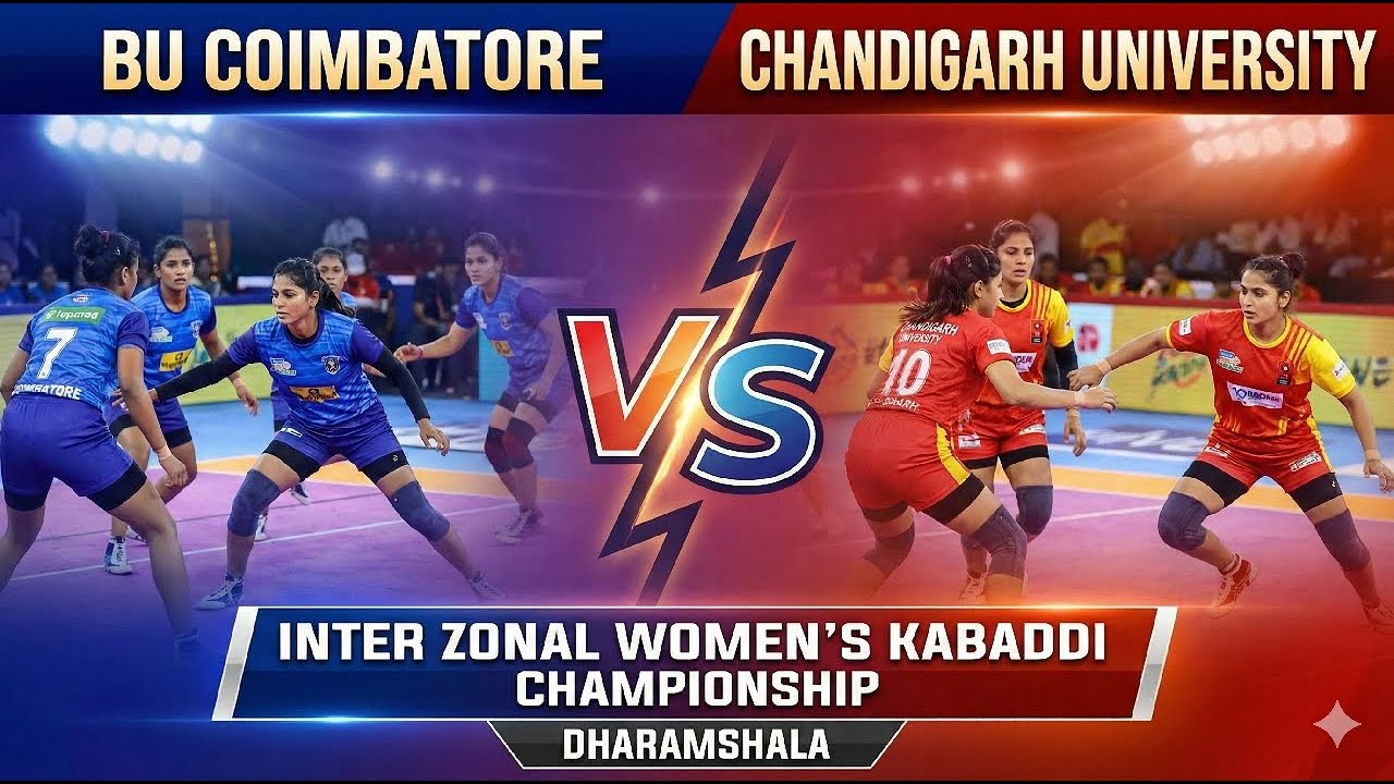 BU Coimbatore 🆚 Chandigarh University Mohali Inter zonal women's kabaddi championship Dharmshala