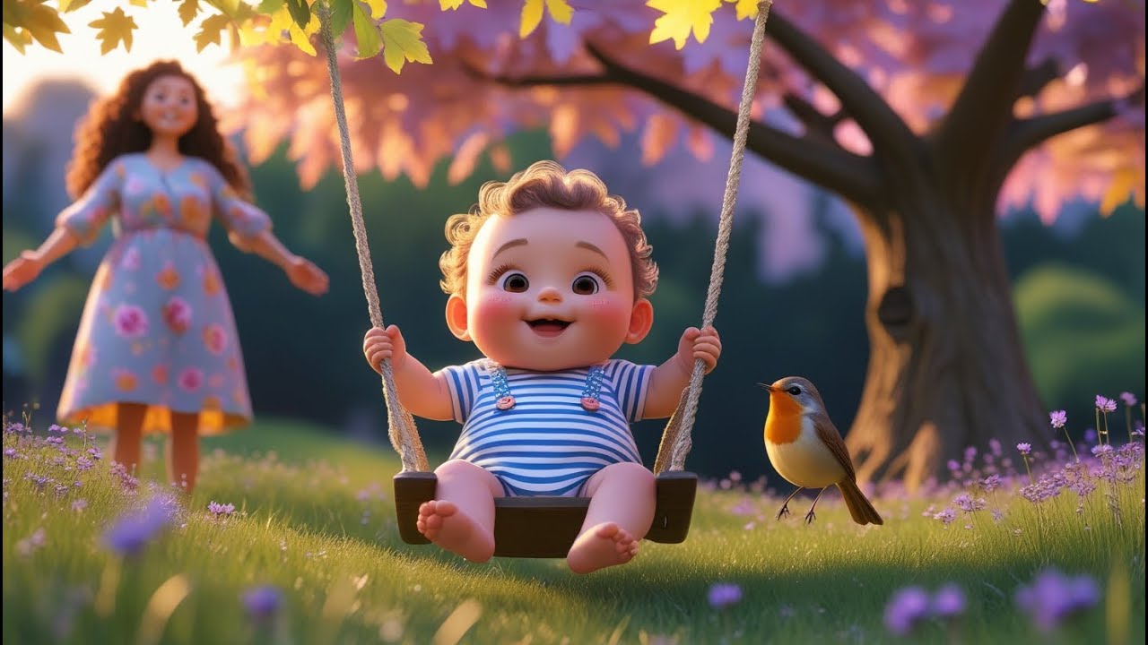 Baby&rsquo;s First Swing 🌙 | Gentle Baby Song & Soothing Nursery Rhyme