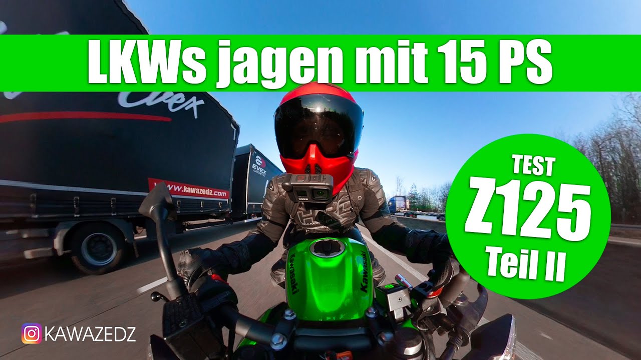 KAWASAKI Z 125 - LKWs jagen mit 15 PS - TOP SPEED