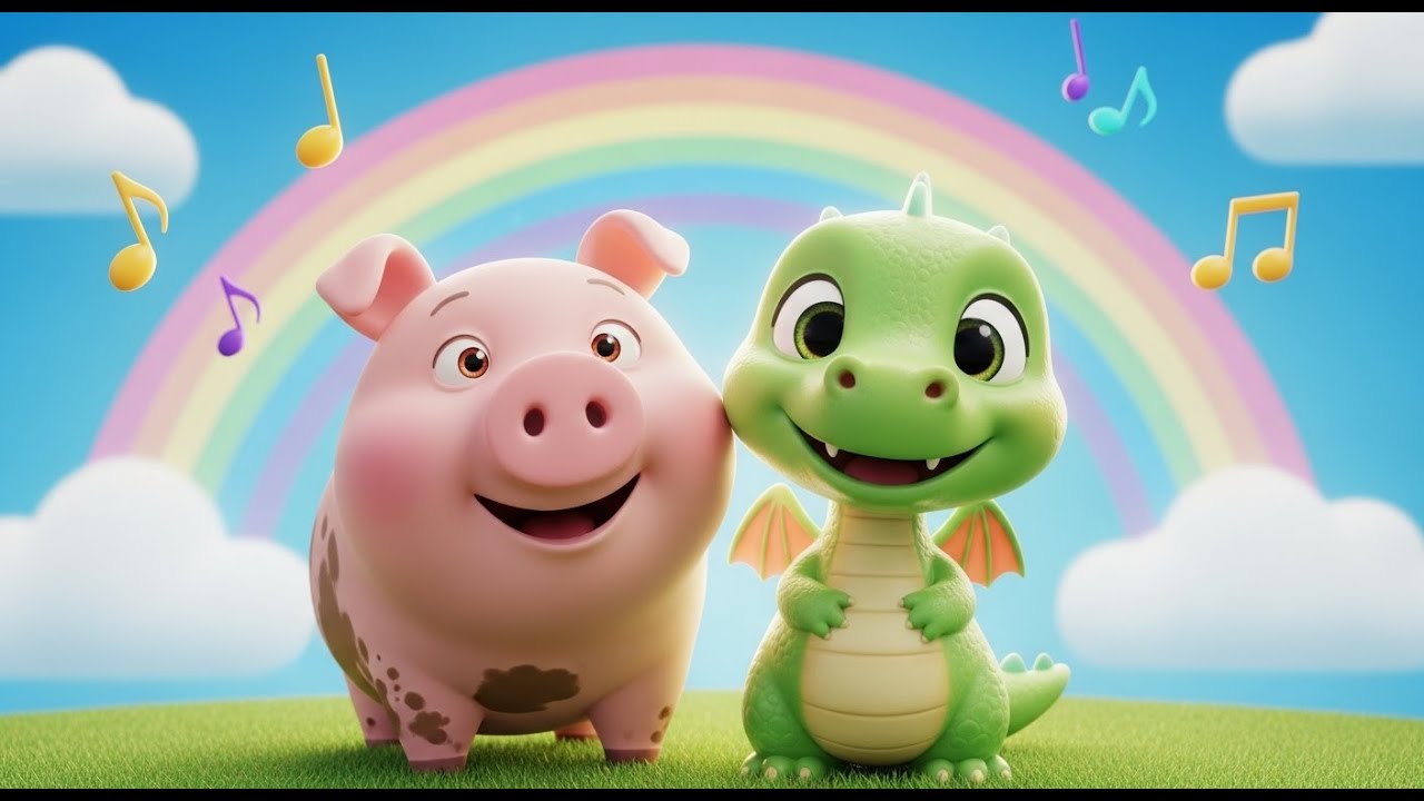 Pip the Pig & Dilly the Dragon | Fun Kids Nursery Rhyme 🎶 | 3D Cartoon Song