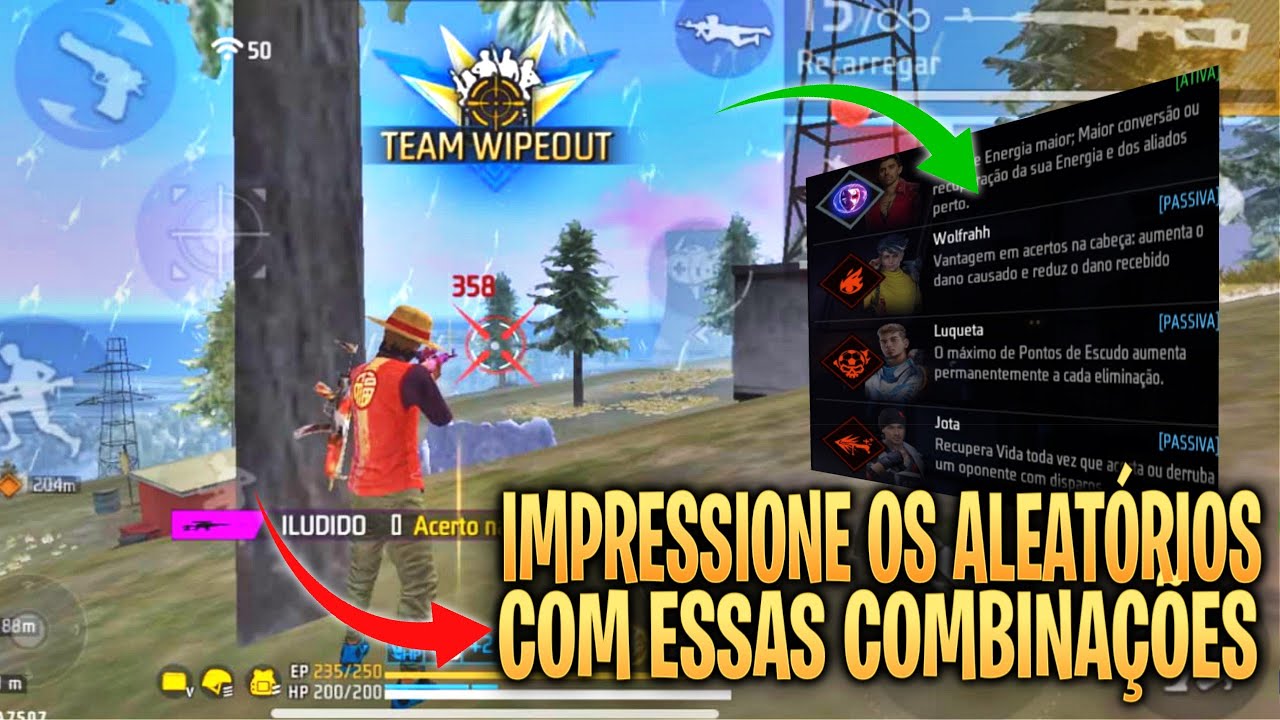 DUAS COMBINAÇÕES PARA JOGAR COM ALEATÓRIOS NO FREE FIRE