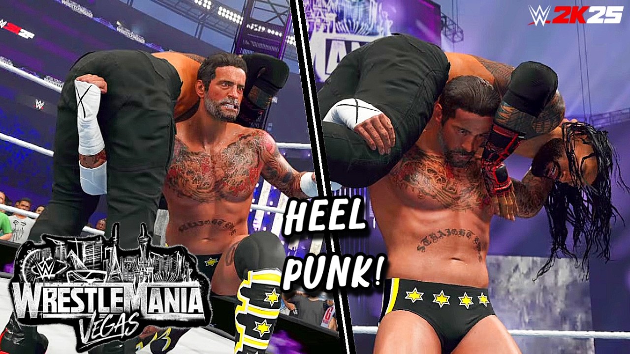 WWE 2K25: CM Punk vs Roman Reigns WrestleMania 42 Prediction Highlights!