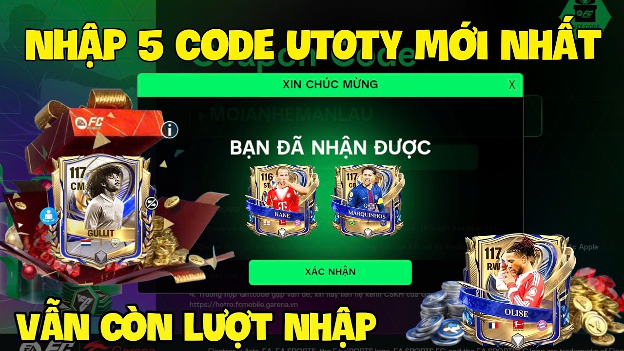 Tổng Hợp 8 Code Fc Mobile VN Mới Nhất 6/2 Nhận FV, Gem Và Pack Cầu Thủ Gullit Và Sự Kiện UTOTY Nha
