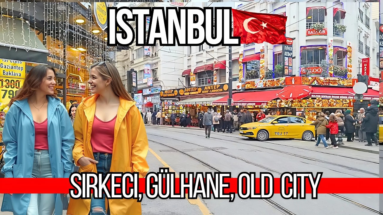 🇹🇷 Istanbul Walking Tour 4K | Sirkeci, City Center, Gülhane Park & Market 2024 | Cafes & Food Spots