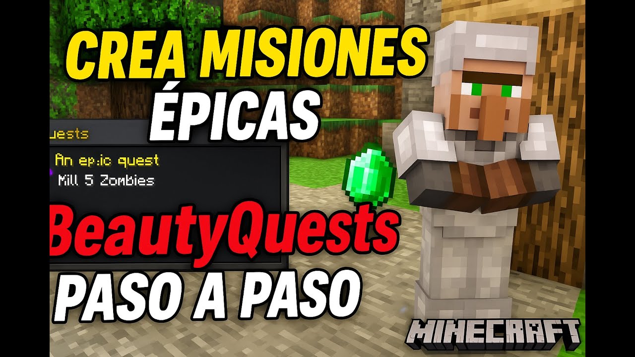 C&oacute;mo Usar el Plugin BeautyQuests en Minecraft | Gu&iacute;a en Espa&ntilde;ol 2025
