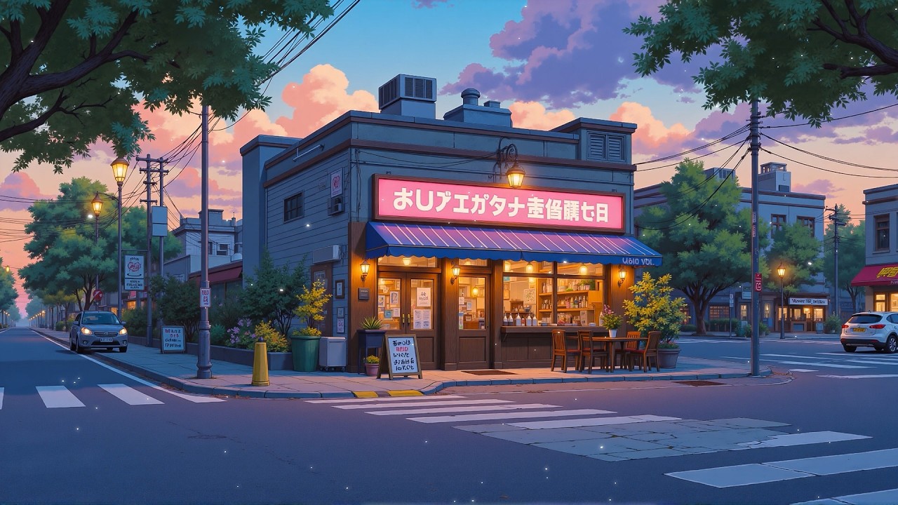 Quiet Japanese Street Coffee Shop ☕ Relaxing Lofi to Help You Focus & Sleep Better🌸Lofi Chill Beats.