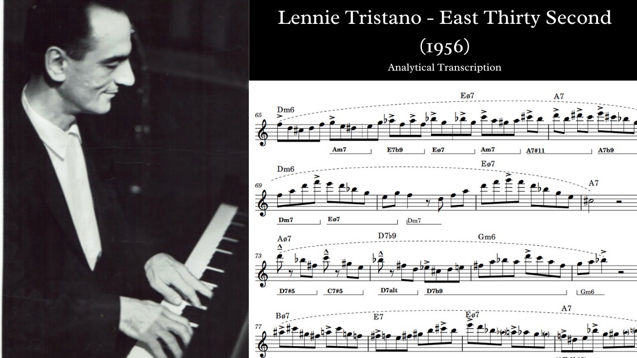 Lennie Tristano - East Thirty Second (1956) - Analytical Transcription (Bb)