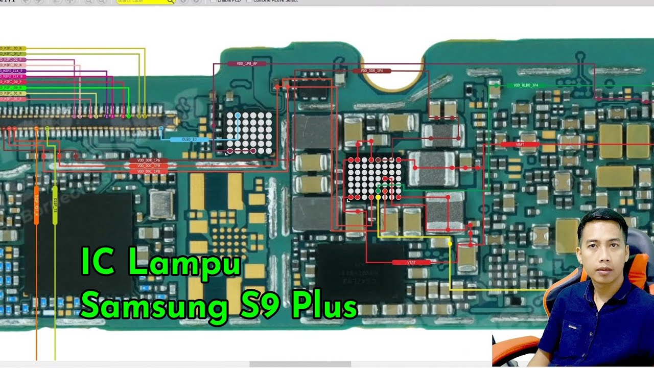 Jalur Light dan LCD samsung S9 Plus G965 | Hp nyala tapi gak ada gambar