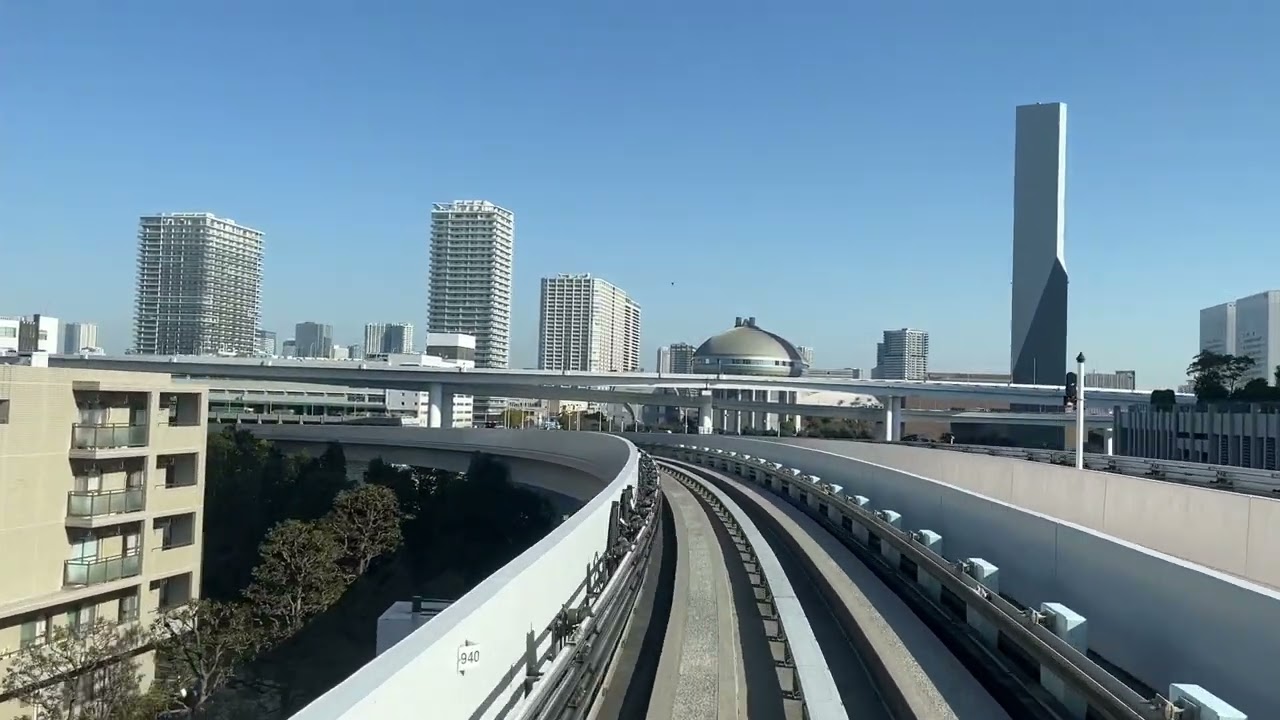 【4倍速全区間前面展望】 ゆりかもめ 豊洲駅→新橋駅 7500系52編成 7526