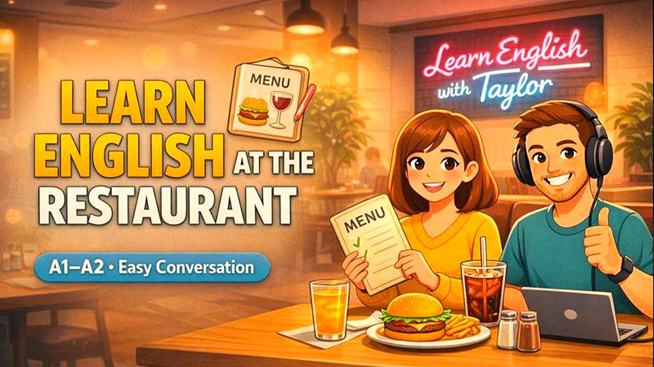 English Podcast for Beginners : Basic English Conversation at a Restaurant Learn English with TAYLOR