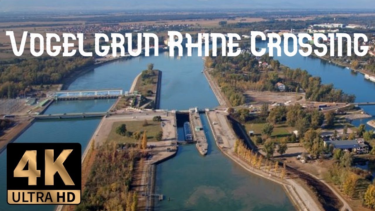 Drive across the Rhine at Vogelgrun, France