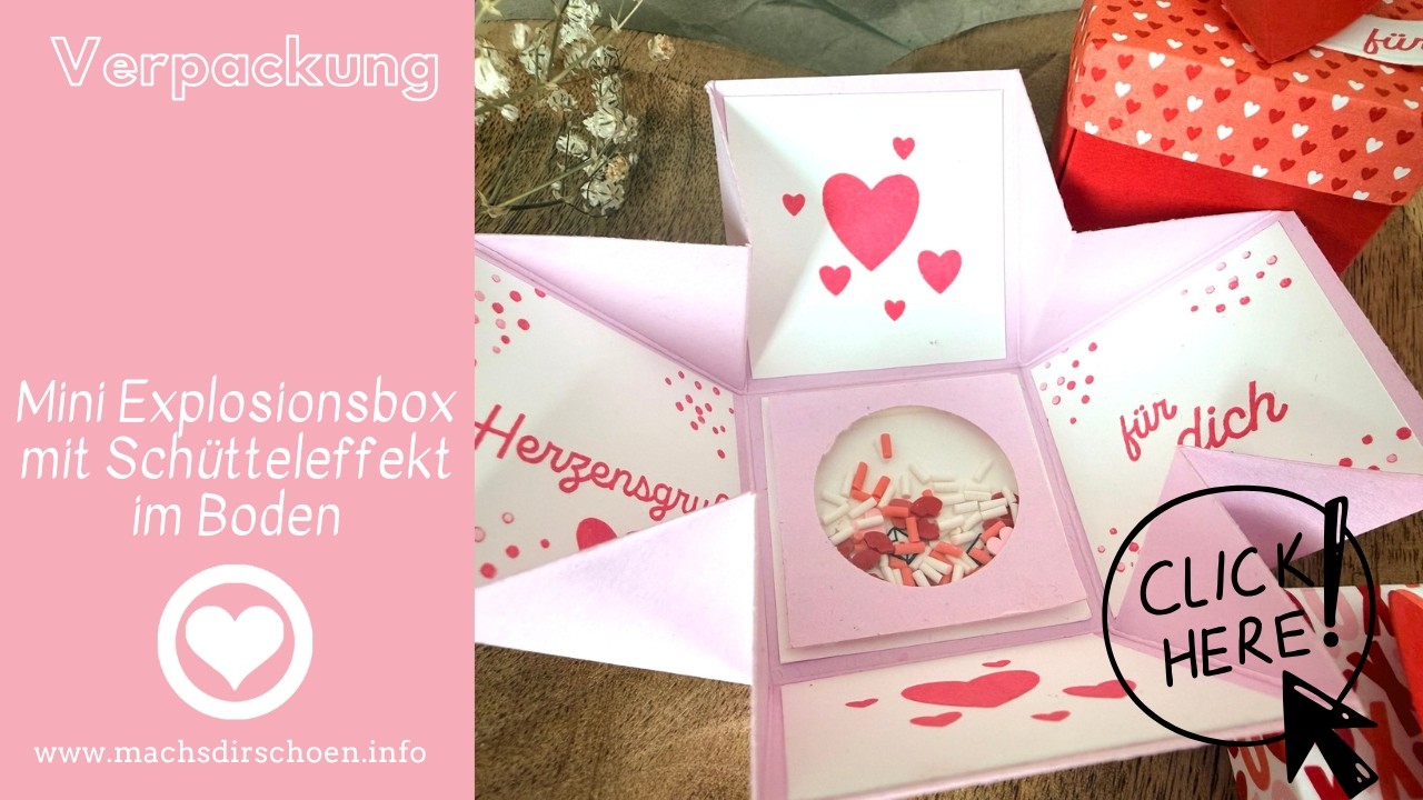 Mini Explosionsbox mit Schütteleffekt mit Produkten von Stampin' Up! LIEBE FÜR IMMER + AUF DIE LIEBE