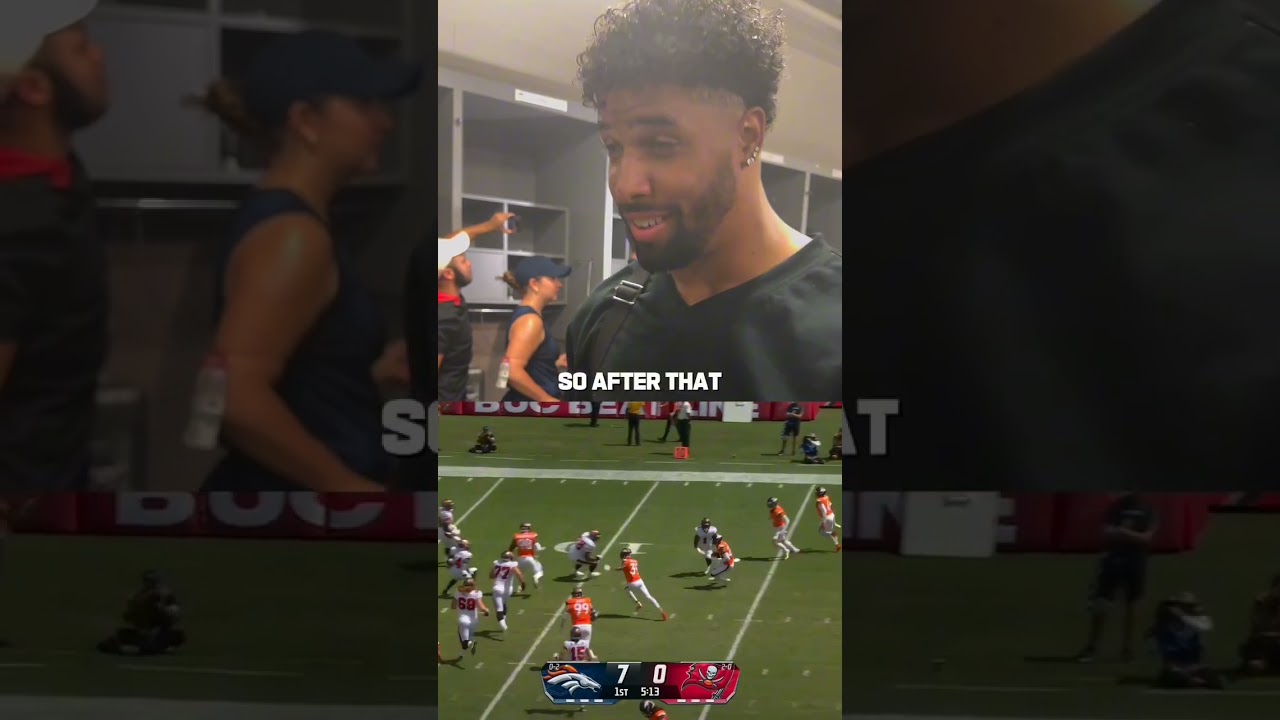 The Florida heat's no joke. 😅 Brandon Jones breaks down his first INT as a Bronco! | #shorts