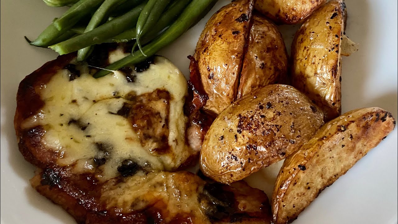 Cheese and Caramalised Onion Pork Steak