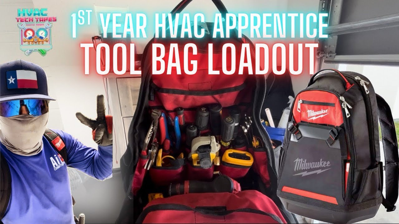 HVAC Apprentice Tech - Milwaukee Jobsite Backpack Tool bag Load out 