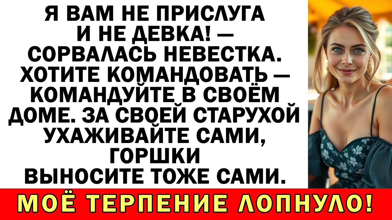 Ты меня задолбал со своей мамашей! Я не её прислуга, а ты давно не муж, а тряпка!