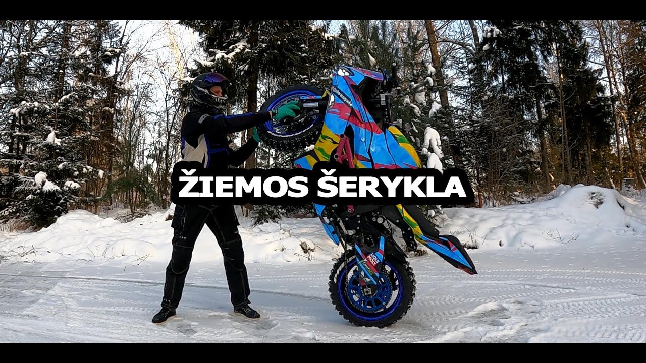 SU MOTOCIKLAIS ANT SNIEGO IR LEDO. KITOS ŽIEMOS PRAMOGOS. UTENASTUNTRIDERS VLOG