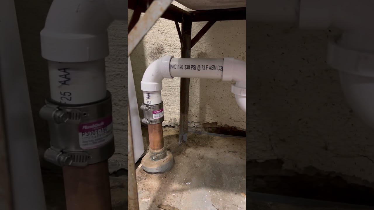 Laundry Sink Drain Plumbing | PVC to Copper #diy #handyman #plumber #pvc