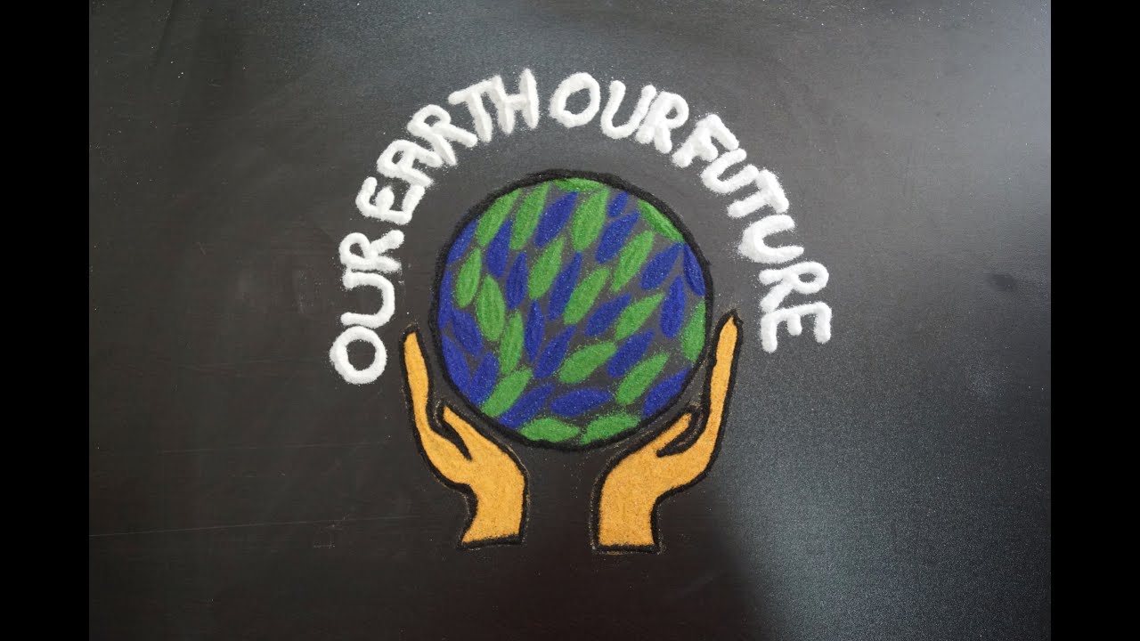Rangoli For Environment Day || Earth Day Rangoli Design ||  Easy Rangoli || Rangoli For Earth Day