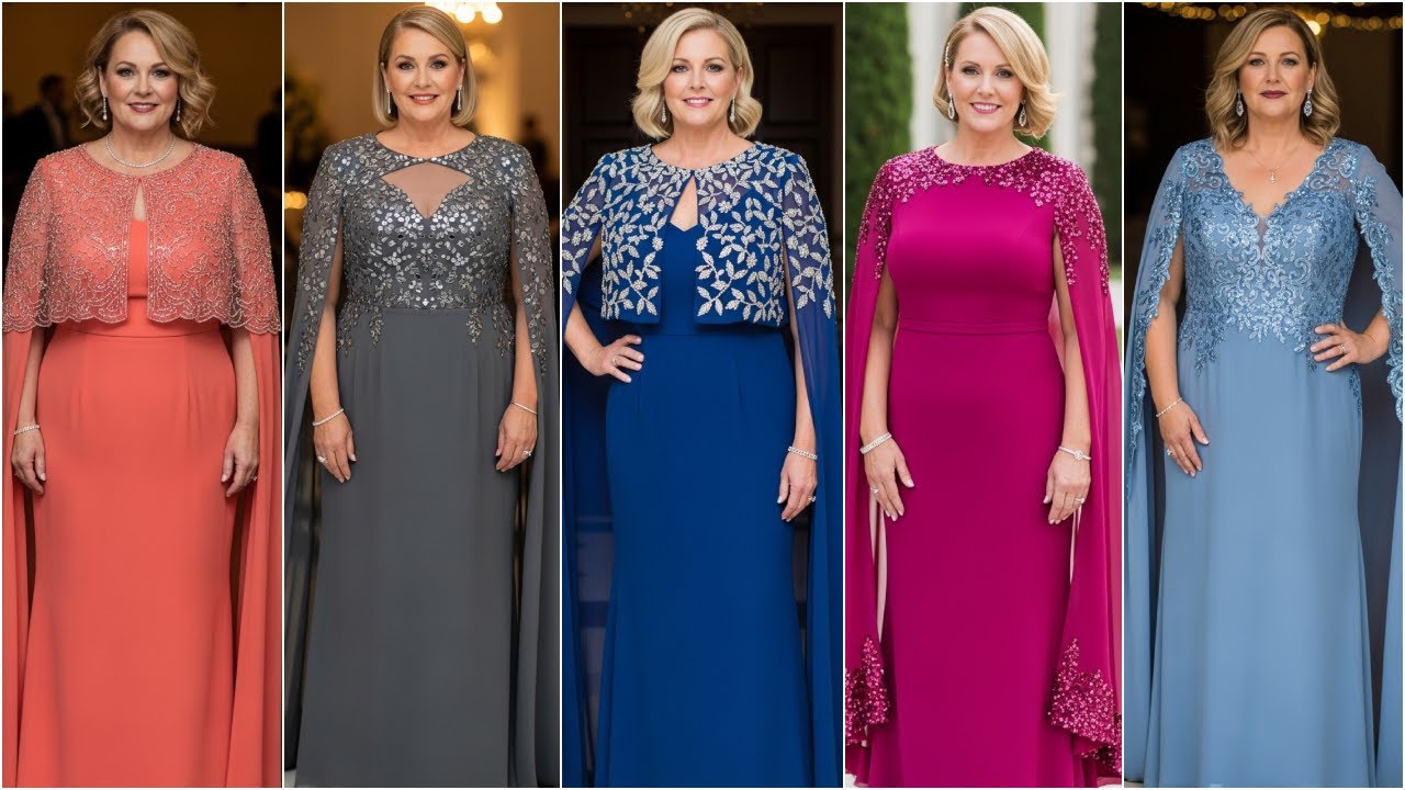 Stunning Cape Styled Gowns for Plus Size Mother of the Bride: Elegant Evening Fashion Ideas 2026
