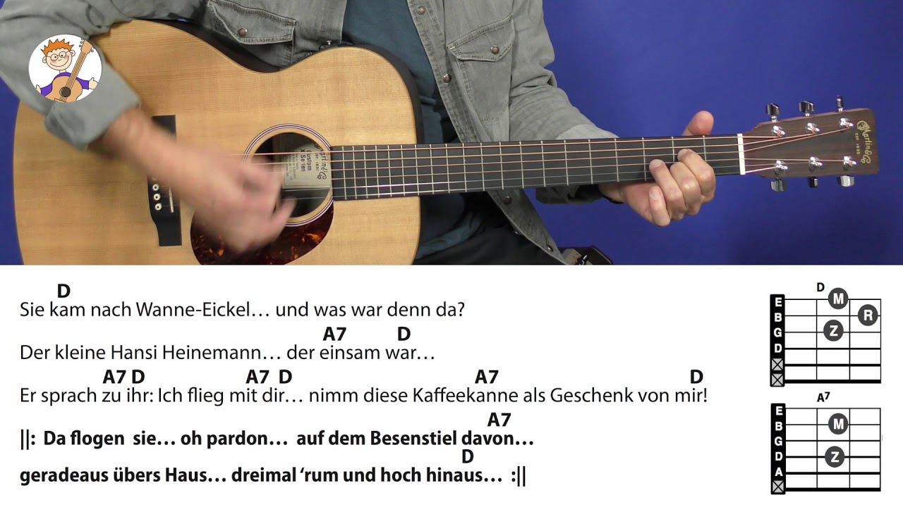 Anne Kaffeekanne - Fredrik Vahle, Kinderlied mit 2 leichten Akkorden mit Text und Chords