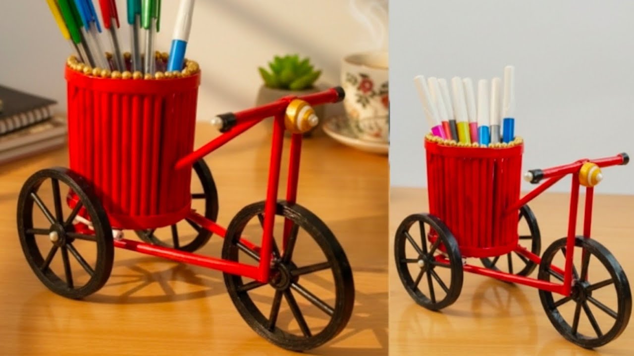 Paper Cycle Pen Stand | साईकिल का पेन स्टैंड बानाएं| Pen Stand Kaise  Baneye | Easy Pen Stant | 
