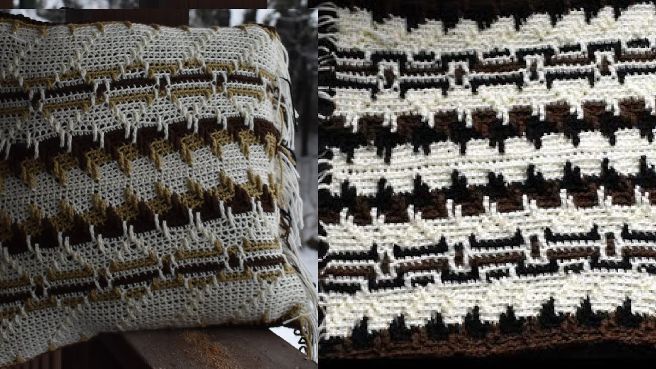 Yona Unega Blanket Part 4 of 7. Crochet Mosaic Blanket great for men or boys, cowboys or cowgirls.