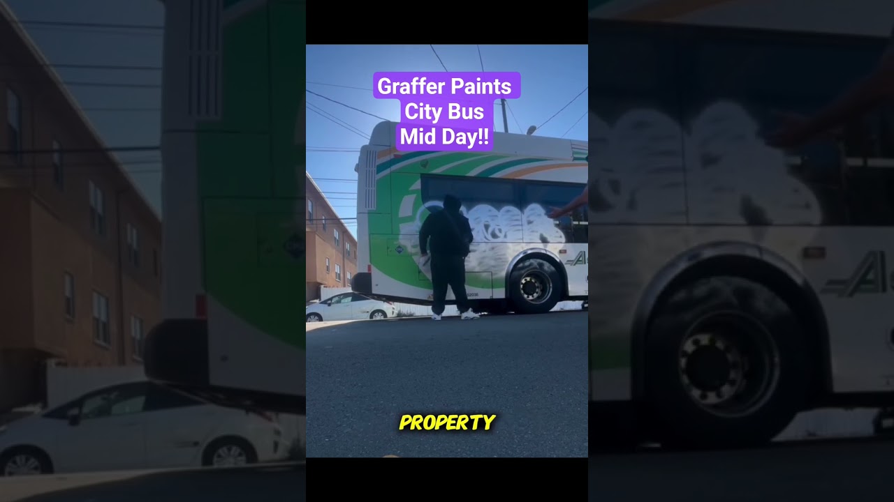 Man Vandalizes Public Transport! #graff #graffiti #publictransport #bus #tags #bombs #bombing #cali