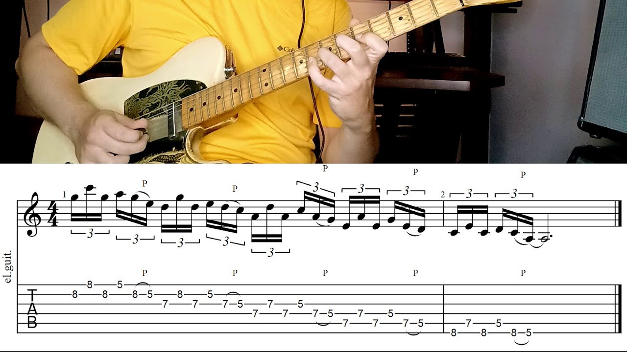 Hybrid Picking Lesson 1 - A Simple Pentatonic Lick - Andrea Balestra