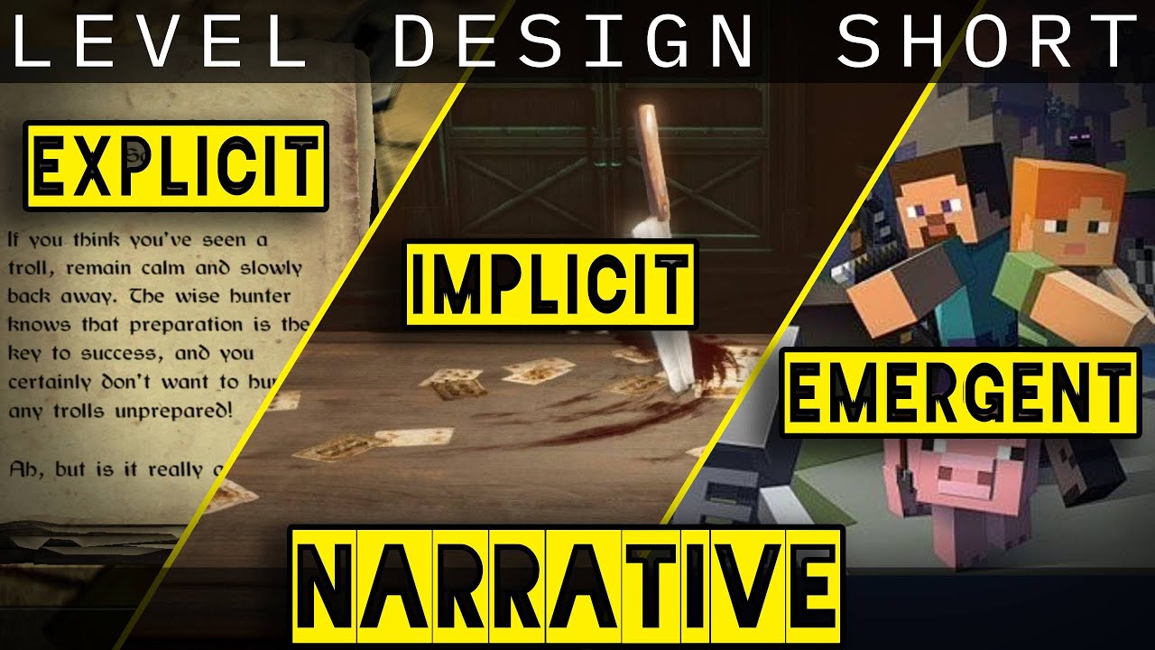 Explicit, Implicit & Emergent Narrative for Level Design