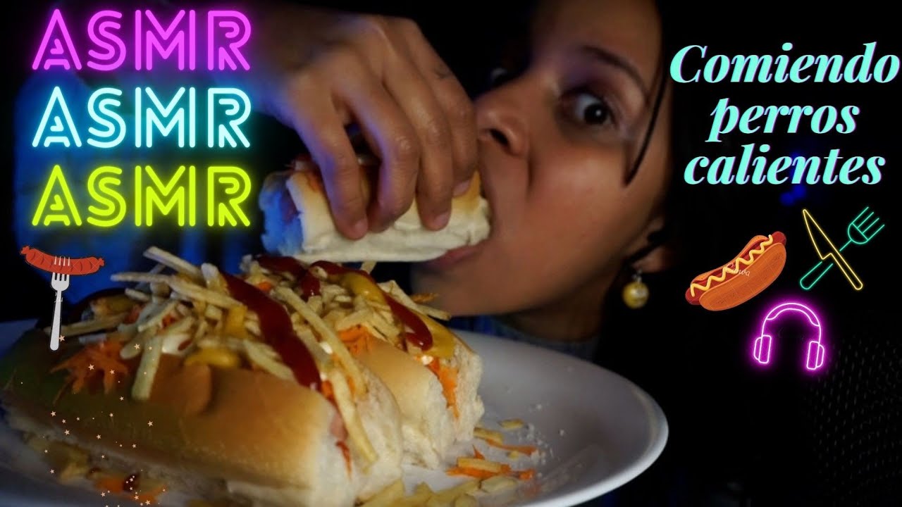 Asmr comiendo Hot dog Colaboración con @Manuela ASMR
