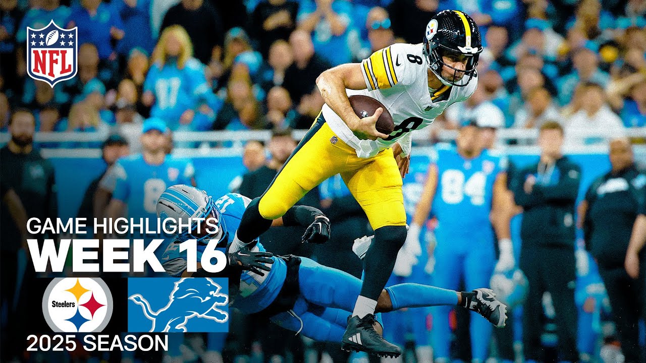 Pittsburgh Steelers vs Detroit Lions Game Highlights | 2025 NFL Season Week 16